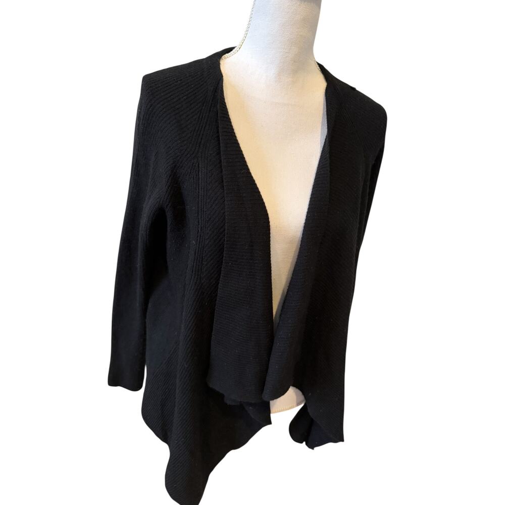 Vineyard Vines Open Front Cardigan Sweater Black Wool Cashmere XS - Picture 2 of 6